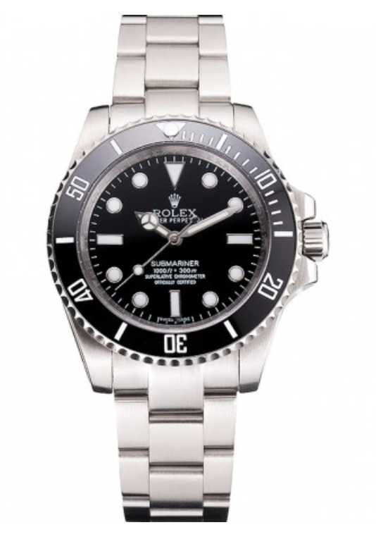 Swiss Rolex Submariner No Date Black Dial And Bezel Stainless Steel ...
